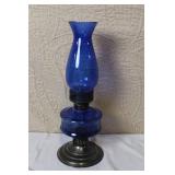 Collection of Vintage Oil Lamps and Parts Mixed Glass Brass Colored
