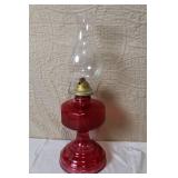 Collection of Vintage Oil Lamps and Parts Mixed Glass Brass Colored
