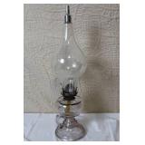 Collection of Vintage Oil Lamps and Parts Mixed Glass Brass Colored