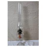 Collection of Vintage Oil Lamps and Parts Mixed Glass Brass Colored