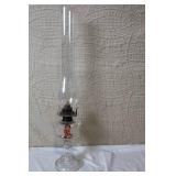 Collection of Vintage Oil Lamps and Parts Mixed Glass Brass Colored