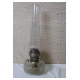 Collection of Vintage Oil Lamps and Parts Mixed Glass Brass Colored