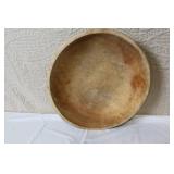 Antique Wooden Dough Bowl with Butter Mold and 3 Butter Paddles
