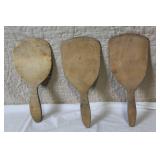 Antique Wooden Dough Bowl with Butter Mold and 3 Butter Paddles