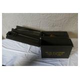 Military Surplus Collection with Ammo Cans, First Aid Kit, Boots, and Memorabilia
