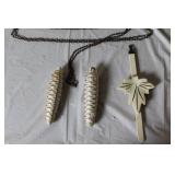 Vintage White Hand-Painted Cuckoo Clock with Weights and Pendulum
