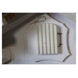Vintage White Hand-Painted Cuckoo Clock with Weights and Pendulum