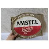 1989 Amstel Light Imported Bier Vintage Wall Plaque Sign