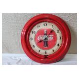 Coca-Cola Retro Wall Clock Red Frame Collectible