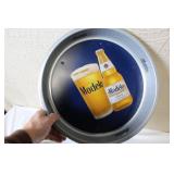 Set of 6 Beer Advertising Metal Bar Trays including Modelo, Bud Light, Schmidt