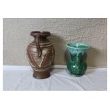 Pair of Vintage Decorative Pottery Vases