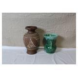Pair of Vintage Decorative Pottery Vases