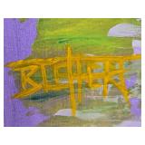 Autographed Adrian Peterson Painting by Robert Blehert Approx. 24" x 20 1/4"