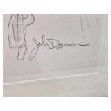 Oil and Pencil John Dawson Framed Sketch of Four Abstract Figures in Motion - Approx. 29" x 24 1/2"