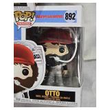 Funko Pop Vinyl Figures Collection Happy Gilmore (#890), Otto from Happy Gilmore (#892), and a Hot Topic exclusive Flocked Penguin with Cocktail from Billy Madison (#899)