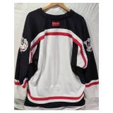 Drew LeBlanc Signed St. Cloud State University Hockey Jersey Size Large with Mini Hockey Stick