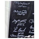 16 x 20 Babe Ruth Photo with Multiple Hall of Fame Players Autographs - Larussa, Lou Brock, Bench, Murray, Smith, Kaline and More