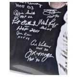 16 x 20 Babe Ruth Photo with Multiple Hall of Fame Players Autographs - Larussa, Lou Brock, Bench, Murray, Smith, Kaline and More