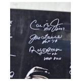 16 x 20 Babe Ruth Photo with Multiple Hall of Fame Players Autographs - Larussa, Lou Brock, Bench, Murray, Smith, Kaline and More