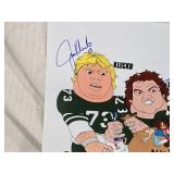 New York Jets "N.Y. S(t)ack Exchange" Signed Cartoon Print Klecko, Lyons, Salaam, and Gastineau numbered 31/100