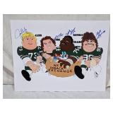 Signed NY Sack Exchange Cartoon Print Featuring Klecko, Lyons, Salaam, and Gastineau Numbered 37/100