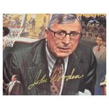 UCLA Legends of Westwood Autographed Poster by John Wooden and Jim Harrick Limited Edition 94/400 - Some Staining, Tears at the Edges