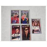Lot of 5 Racing Cards Featuring Jeff Gordon and Earnhardt Family