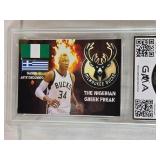 Giannis Antetokounmpo Basketball Cards Including 2017 Panini Stickers and ACEO Custom Gem MT 10 Graded Cards
