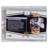 Justin Jefferson Rookie 2020 Panini Chronicles Draft Picks Obsidian Auto #40 and Numbered 15/25 - Louisiana State University Football Card
