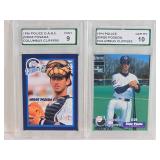 Lot of 2 Jorge Posada Baseball Cards Including 1996 Police D.A.R.E. and 1994 Police Columbus Clippers Supreme SP Authentication Grades 9 and 10