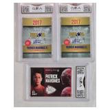 Lot of 3 Patrick Mahomes Football Cards including 2 Rookie Phenoms Custom Gold Platinum Limited Edition and ACEO Custom