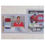 Lot of 2 Ryan Poehling Cards Rookie Gear Autographed Jersey Patch Numbered 1/24 and Debut Ticket Access Numbered 215/299