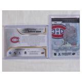 Lot of 2 Ryan Poehling Cards Rookie Gear Autographed Jersey Patch Numbered 1/24 and Debut Ticket Access Numbered 215/299