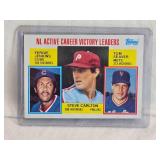 1984 Topps National League Career Victories Leaders Steve Carlton, Fergie Jenkins, Tom Seaver