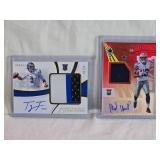 Lot of 2 Football Cards Featuring Tyree Jackson Patch Auto 56/99 and Michael Gallup Rookie Patch Auto