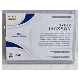 Lot of 2 Football Cards Featuring Tyree Jackson Patch Auto 56/99 and Michael Gallup Rookie Patch Auto