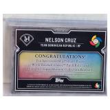 Nelson Cruz 2017 Topps Museum Collection World Baseball Classic Patch Relic Numbered 01/45 - Team Dominican Republic Baseball Card