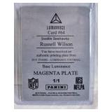 Russell Wilson 2019 Panini Luminance Magenta Plate #64 Numbered 1/1 - Seattle Seahawks Football Card