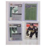 Lot of 4 Hockey Cards Featuring Mike Modano and Marty Turco and Minnesota North Stars Team Card