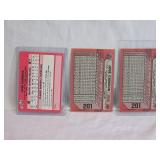 Lot of 3 Jose Canseco Baseball Cards from 1989 Bowman and 1988 Donruss.