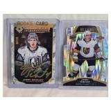 Lot of 2 Jimmy Schuldt Rookie Hockey Cards - Ultimate Introductions Auto 4/10 and Allure Steel Die Cut #04/50 - Golden Knights Hockey Cards