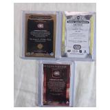 Lot of 3 Ryan Poehling Hockey Cards featuring Rookie Masterpieces, Signature Masterpieces Auto, and Extra Exquisite Jersey 1/75