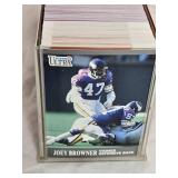 8" Plastic Case of Various Brand NFL Football Cards Including from 2008 Upper Deck Football Heroes, Fleer Ultra 