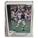 8" Plastic Case of Various Brand NFL Football Cards Including from 2008 Upper Deck Football Heroes, Fleer Ultra 