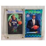 Lot of 2 Basketball Cards Featuring Stephon Marbury 96-97 Fleer All Rookie and Alonzo Mourning NBA Draft