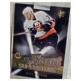 Lot of 2 Mark Parrish Hockey Cards Including SP Game Used Edition SIGNificance Auto Numbered 1/100 and SPx Xcitement Superstars 499/499