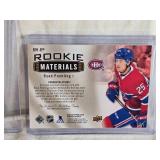 Lot of 2 Ryan Poehling Rookie Hockey Cards Including Upper Deck Rookie Materials Patch and Chronology Rookie Montreal Canadiens Numbered 2/3