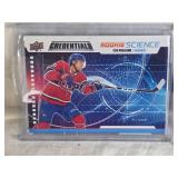 Lot of 2 Ryan Poehling Rookie Hockey Cards Including Upper Deck Credentials Rookie Science and Allure Blue Line Rookie Auto Numbered 25/35