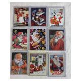 Lot of 9 Santa Claus Sports Cards Featuring Various Brands and Themes
