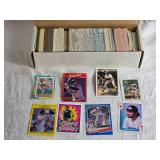 Box of Baseball Cards with Various Years and Brands including Donruss 